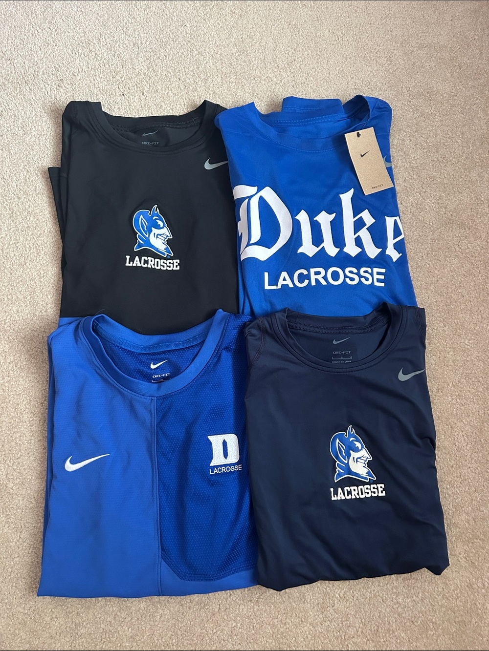 Bundle of Men’s Nike Duke University Lacrosse Long Sleeve Shirts